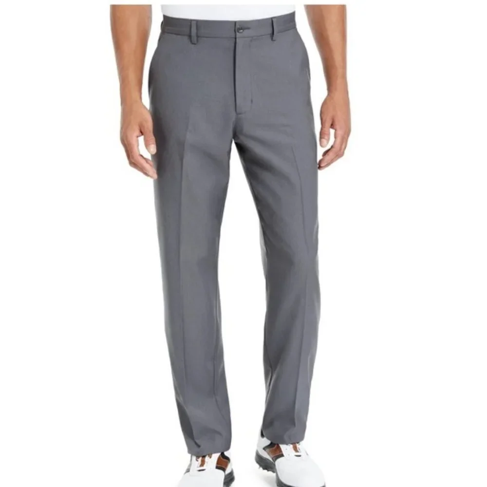 Greg Norman Men's Golf Pants Gray Flat Front Lightweight 40x30